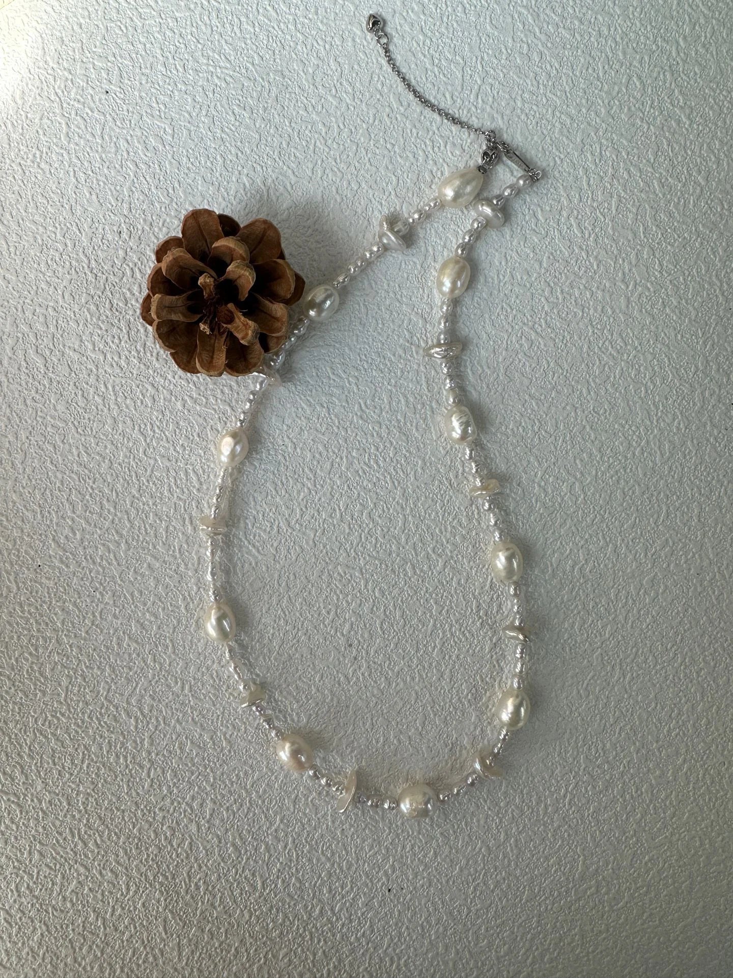 Ivory Pearl Shell Starlight Chain Necklace
