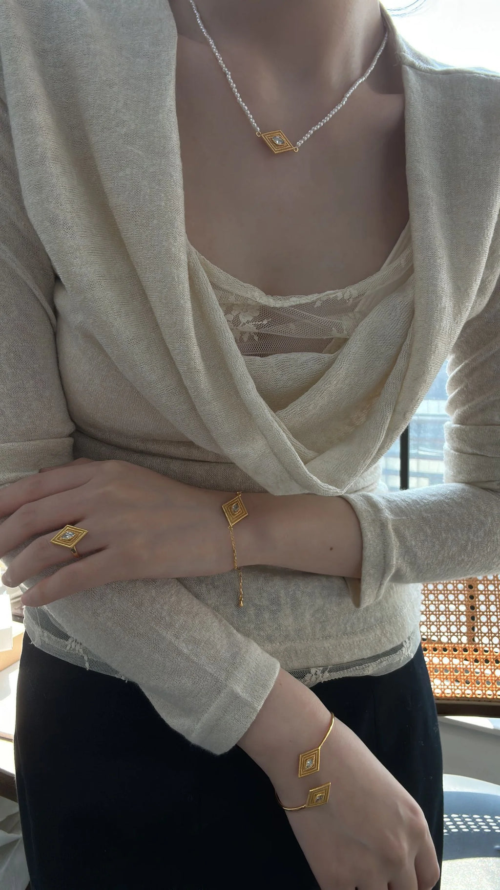 Gold-plated Greek Eye Bracelet