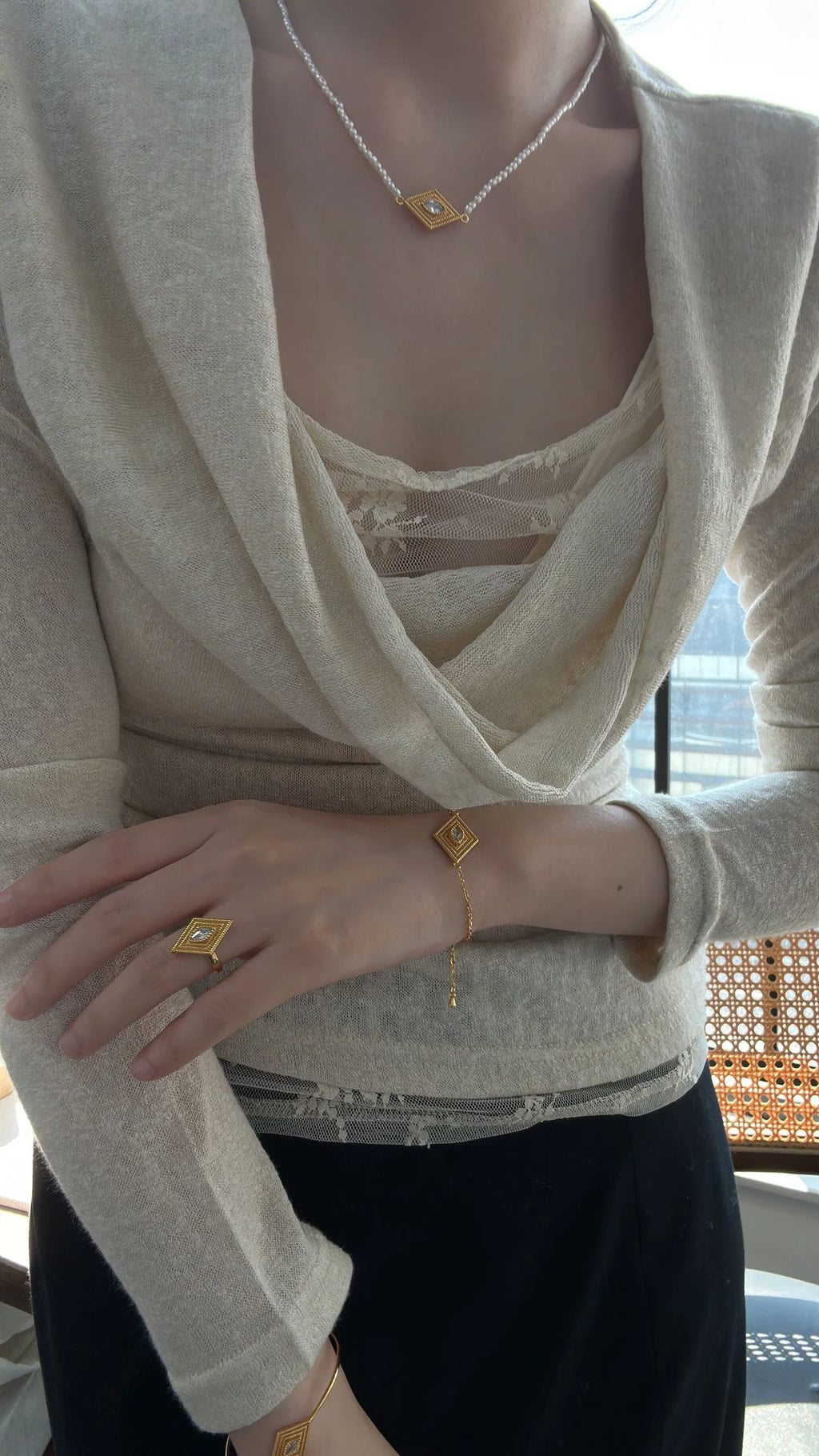 Gold-plated Greek Eye Bracelet