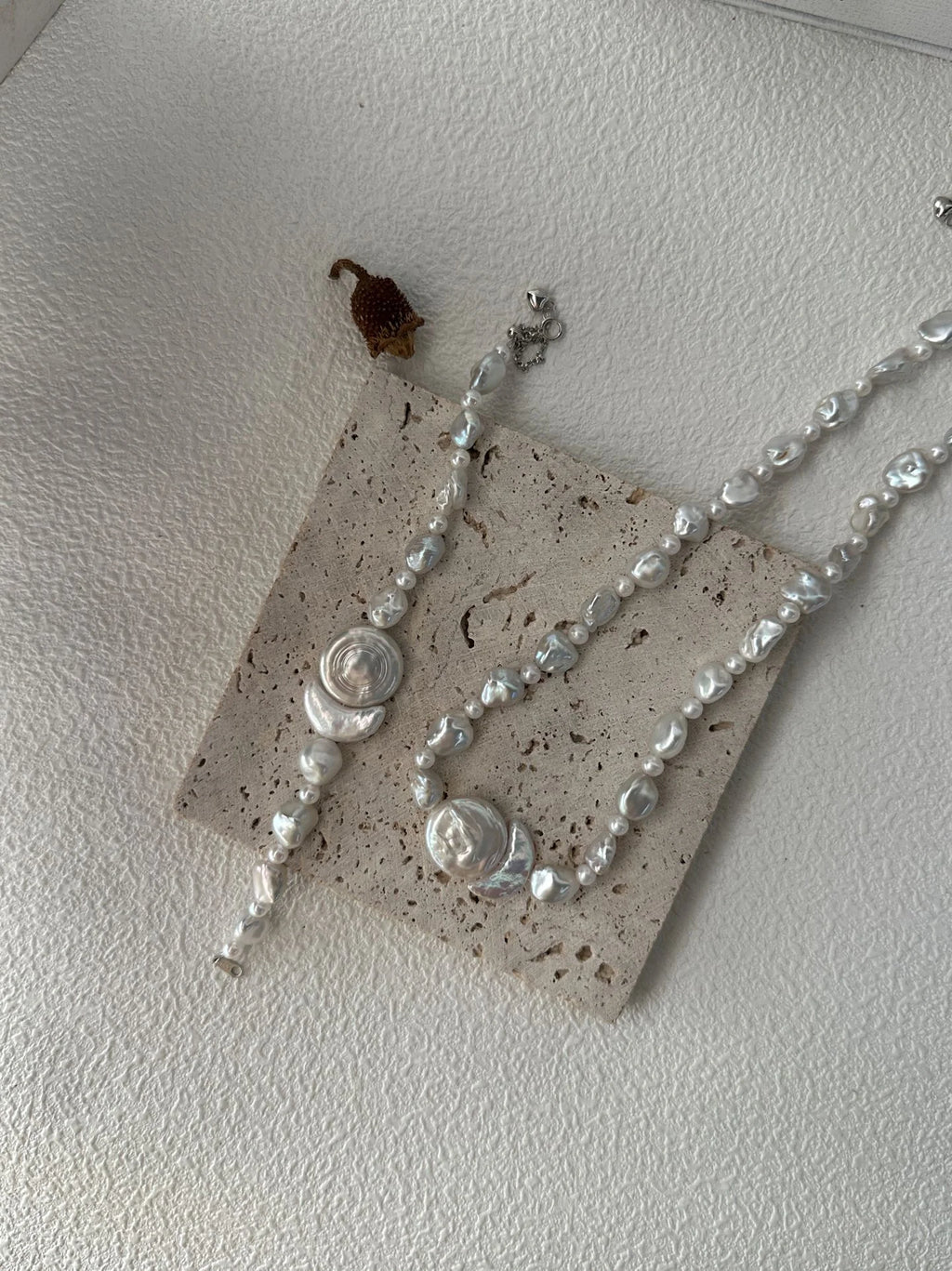 Sun & Moon Pearl Floated Energy Necklace