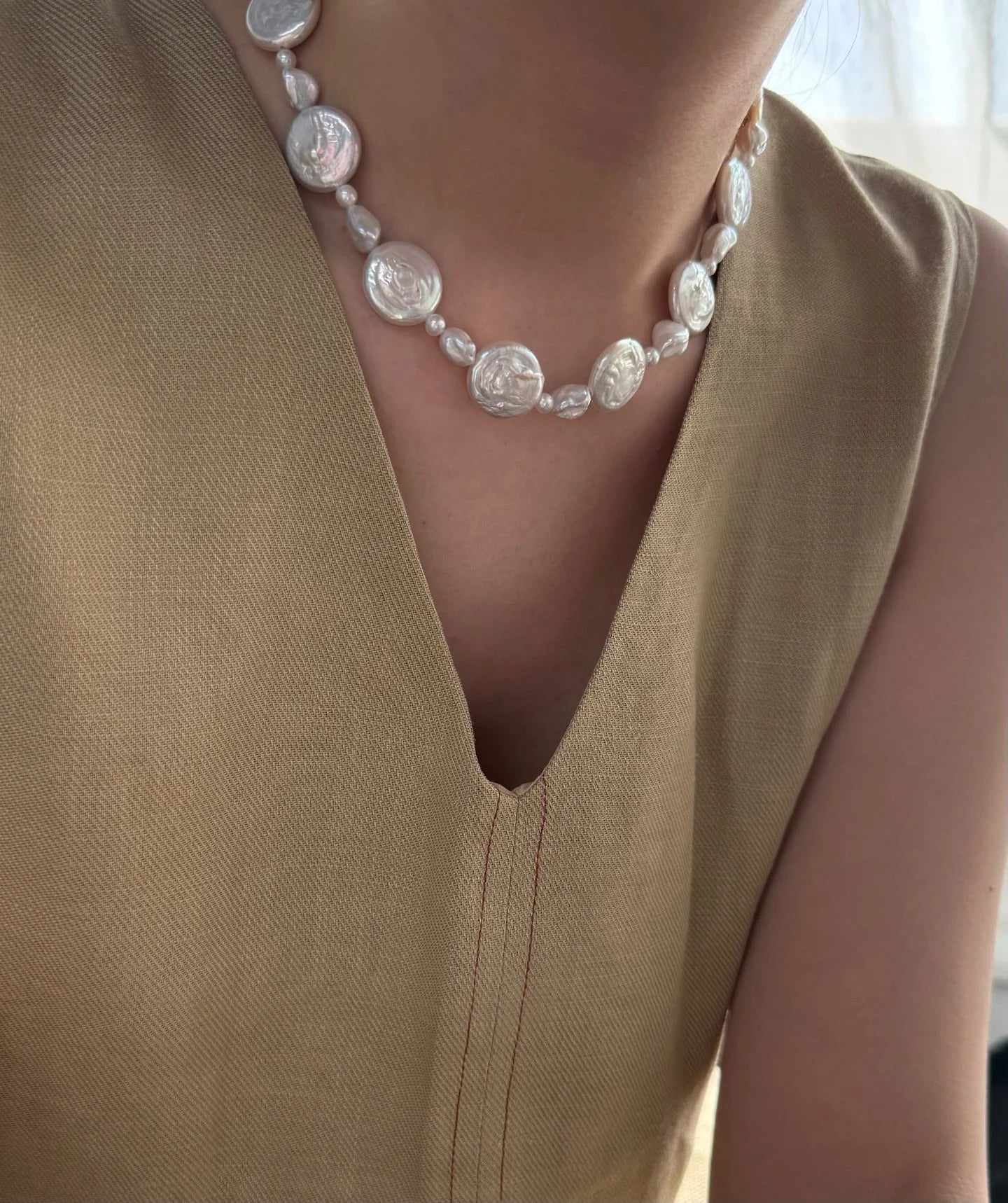 Sun & Moon Flow Baroque Pearl Necklace
