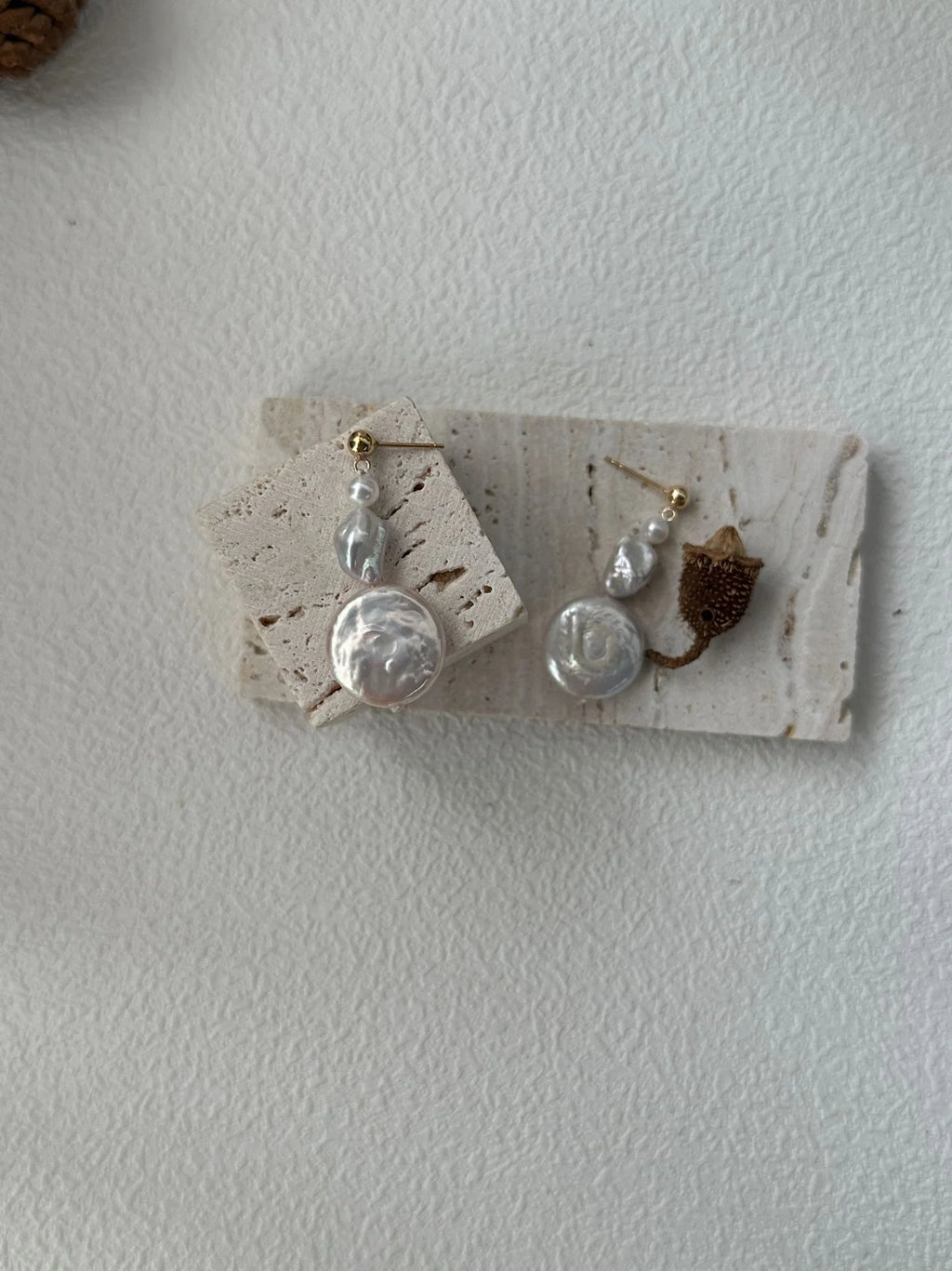 Athena's Baroque Disc Pearl Drop