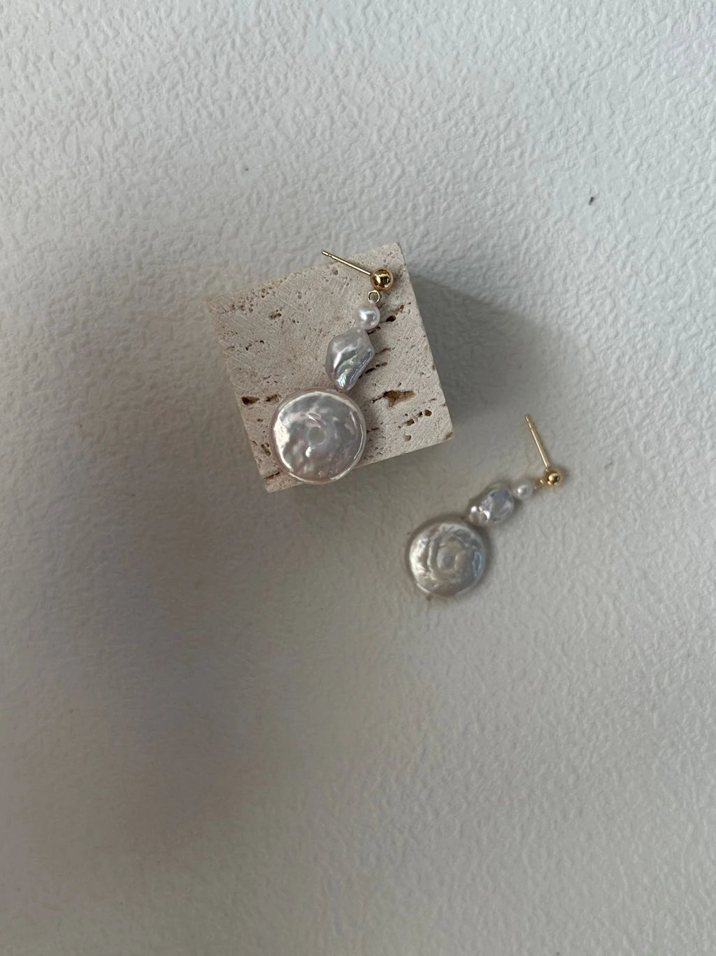 Athena's Baroque Disc Pearl Drop