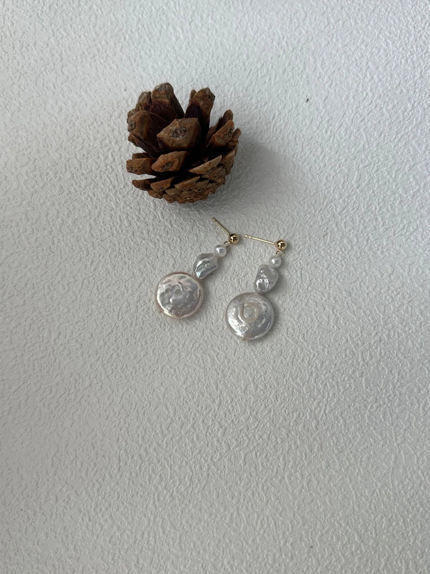 Athena's Baroque Disc Pearl Drop