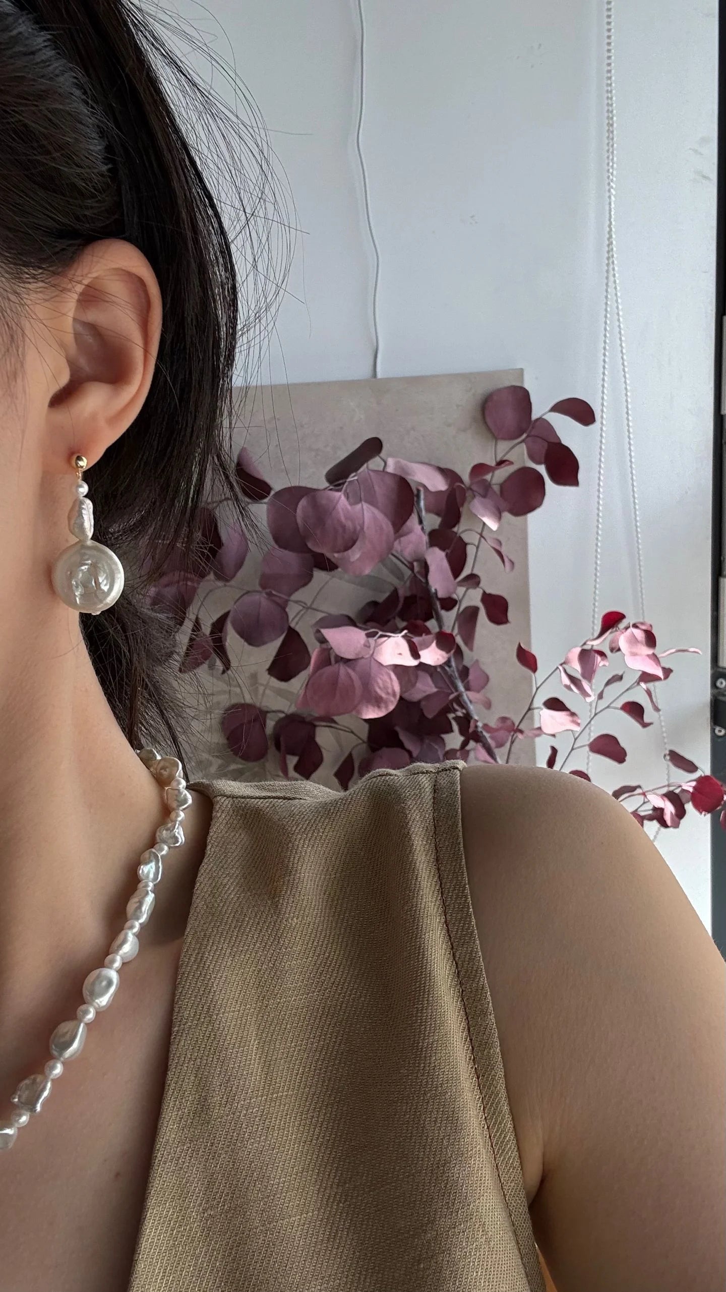 Athena's Baroque Disc Pearl Drop