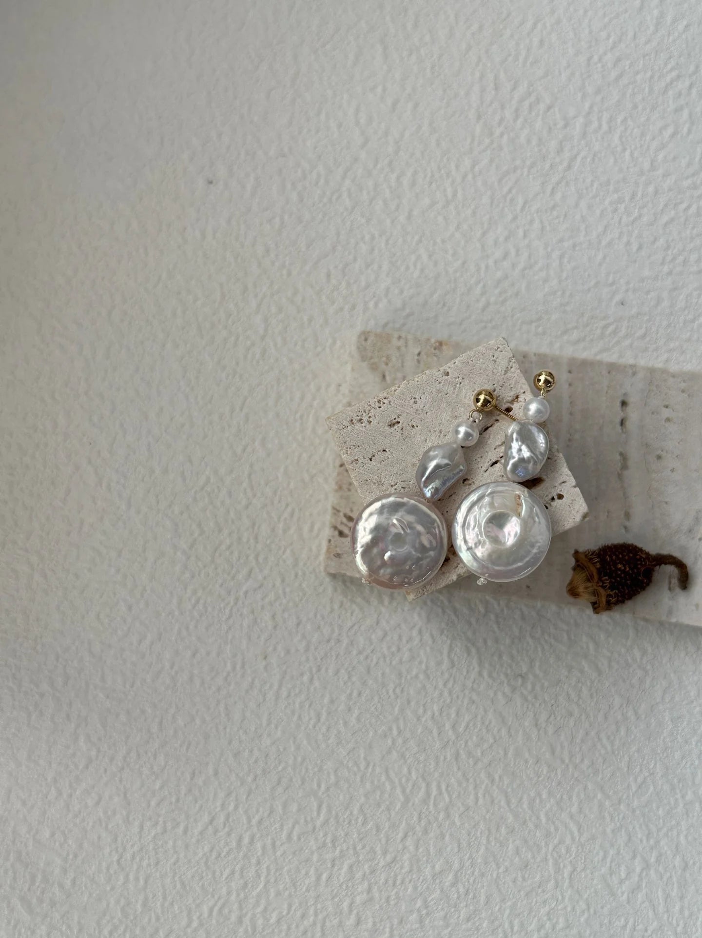 Athena's Baroque Disc Pearl Drop