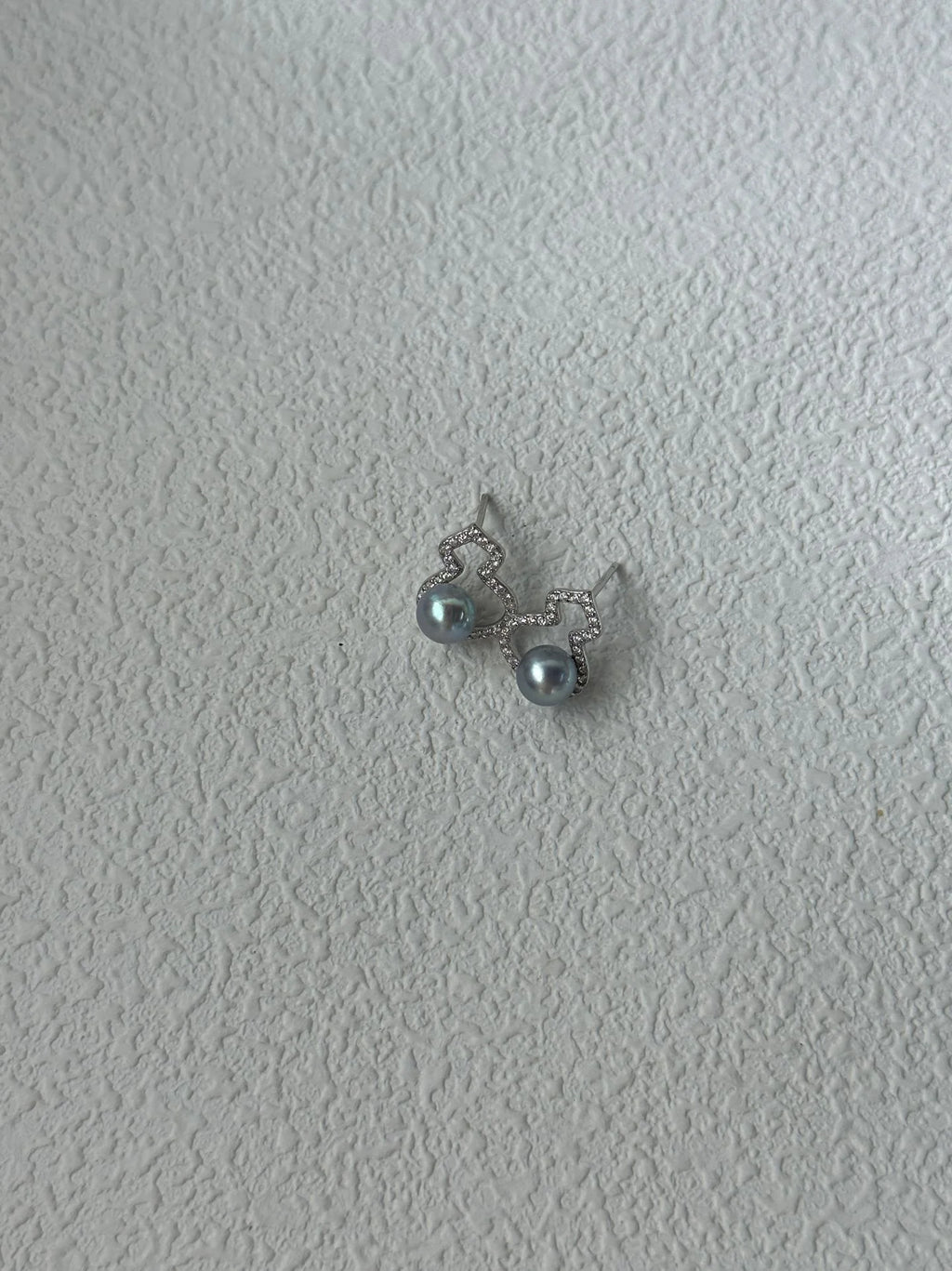 Madama Lattice Sparkle  Pearl Earrings