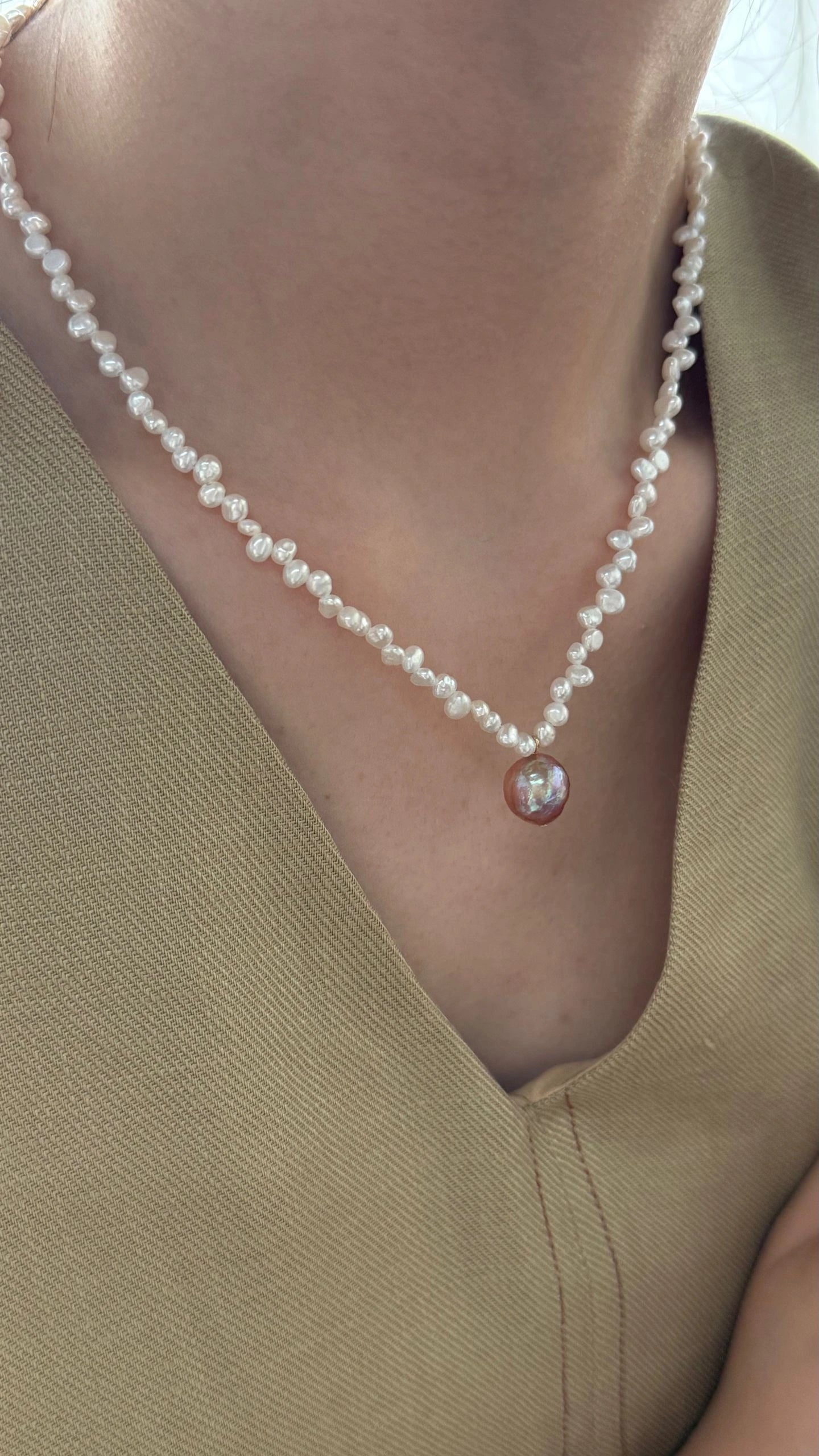 Blush Nebula Pearl Baroque Pearls Necklace