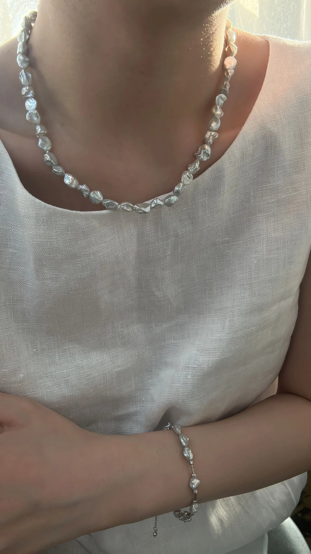 Blue-Blood Star Shard Pearl Necklace