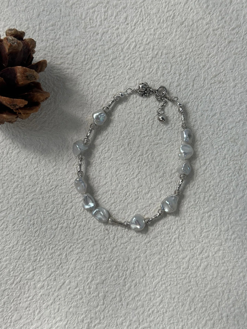 Silver Shard Baroque Pearl Bracelet