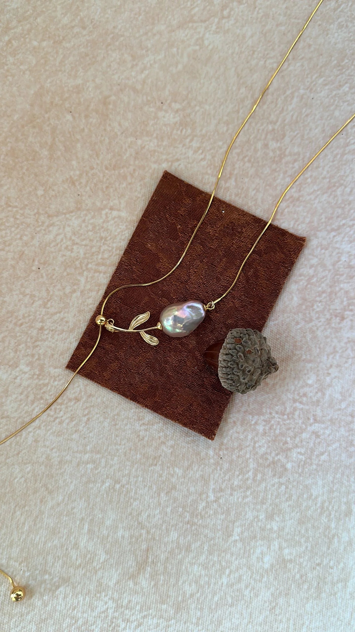 Romantic Rose Twig Pearl Necklace