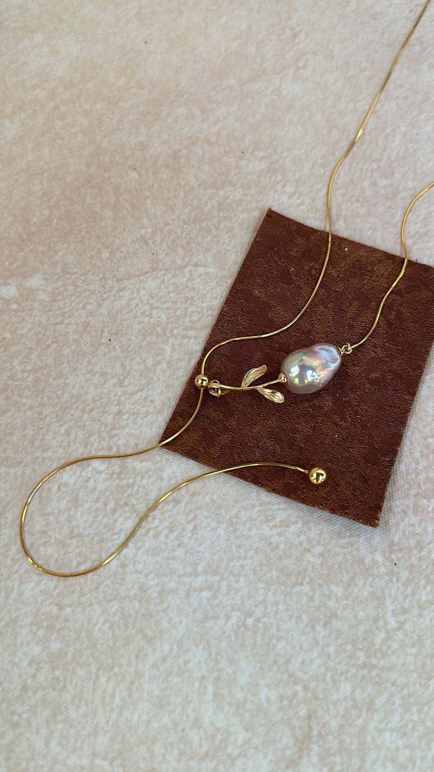 Romantic Rose Twig Pearl Necklace