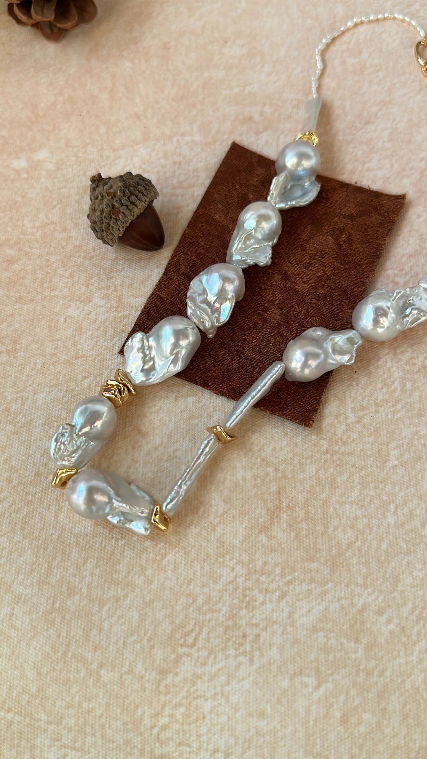 Unpolished Glow Baroque Pearl Necklace