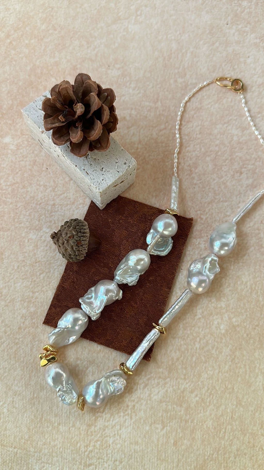 Unpolished Glow Baroque Pearl Necklace