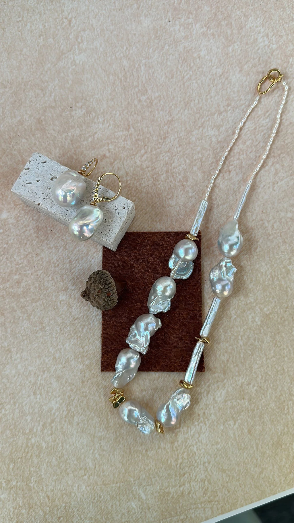 Unpolished Glow Baroque Pearl Necklace