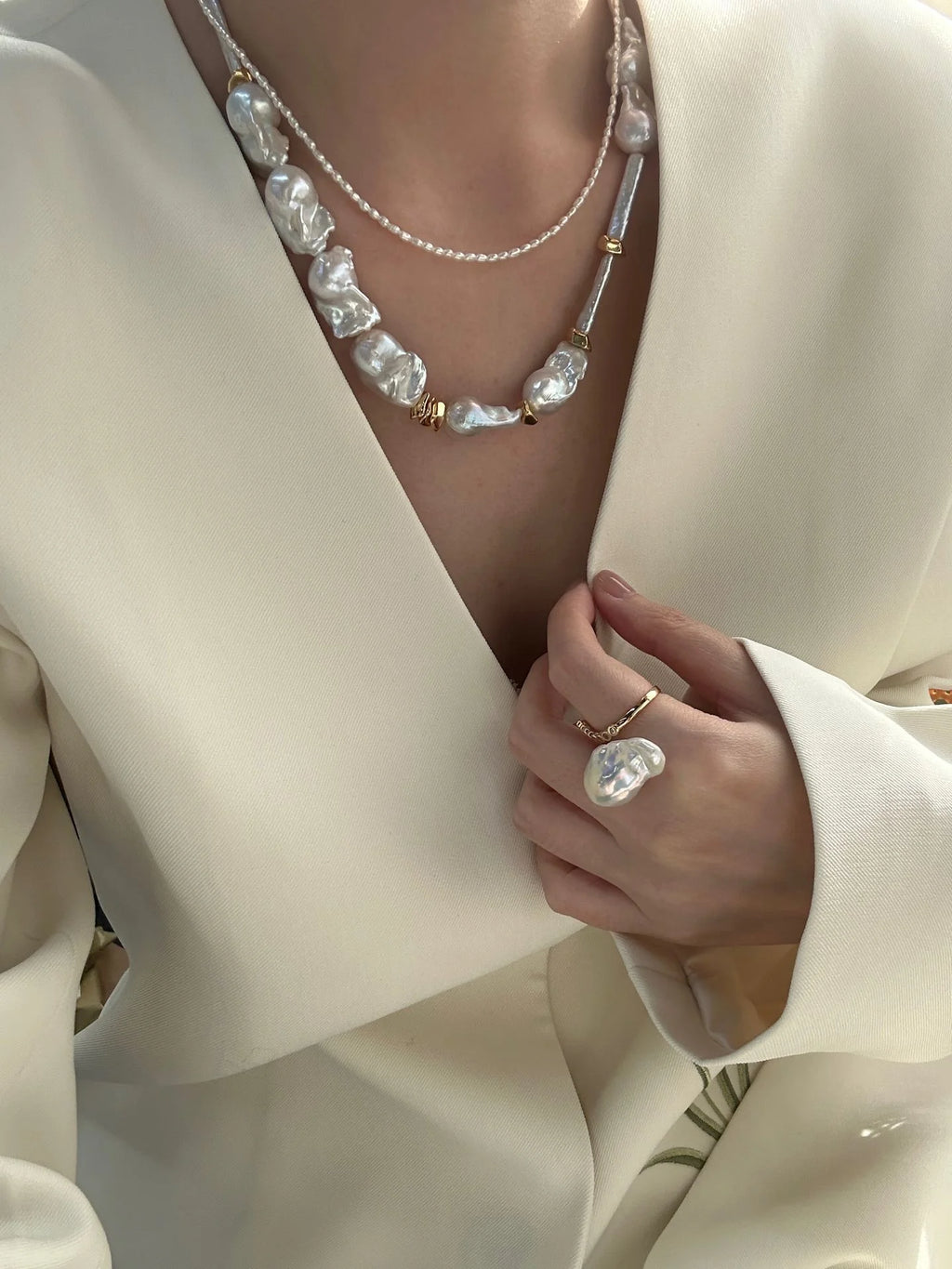 Unpolished Glow Baroque Pearl Necklace