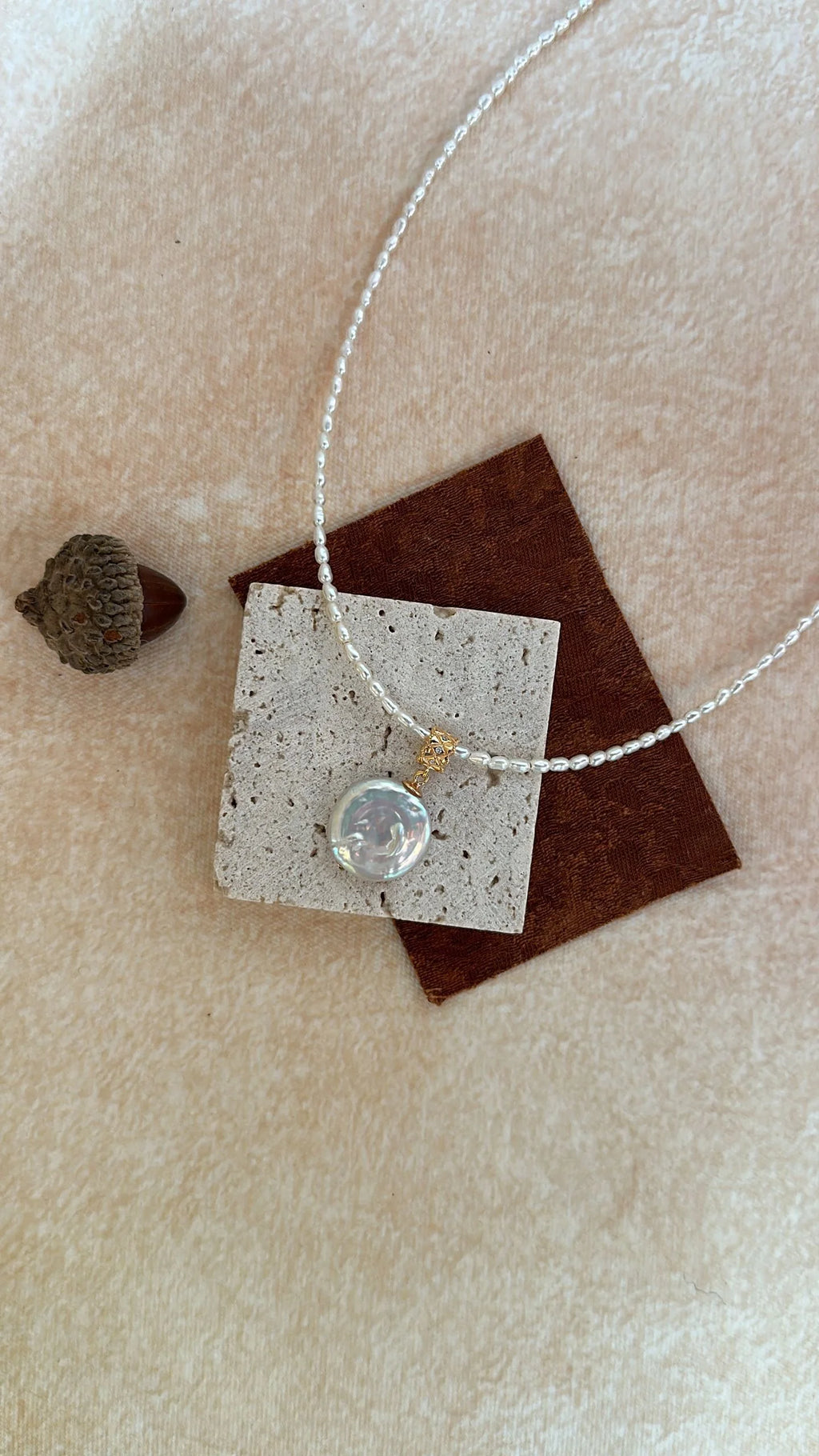 Roman Glow Woven Pearl Necklace