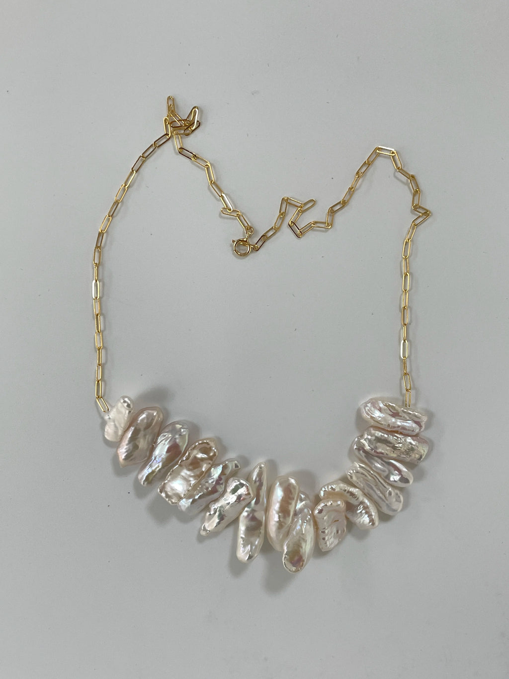 Sunflower Petal Shards Baroque Pearl Necklace