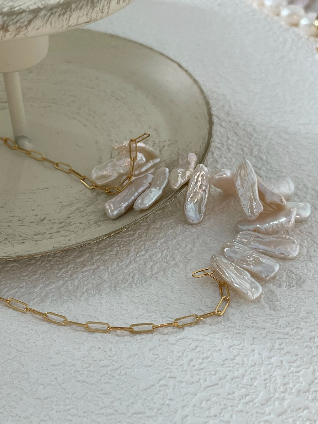 Sunflower Petal Shards Baroque Pearl Necklace